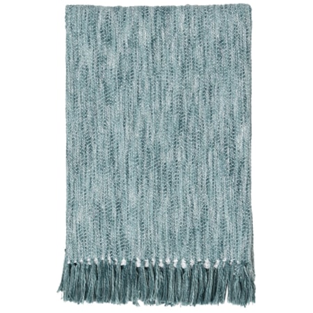 Tc Sharma Chambray Blue Throw 50X70