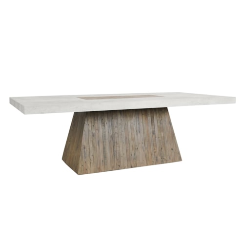 Transitional Dining Table with Single Pedestal