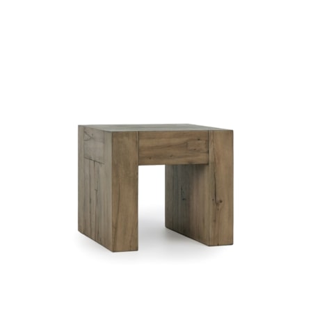 Reclaimed Oak 24" End Table Cafe Brown