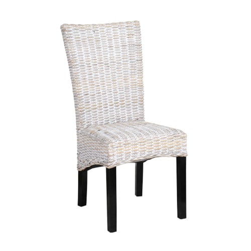 Transitional Dining Chair with Mahogany Legs