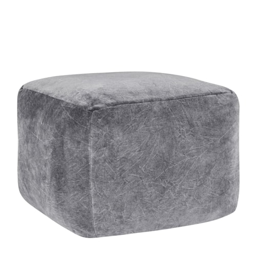 Casual Cube Pouf with Velvet Upholstery