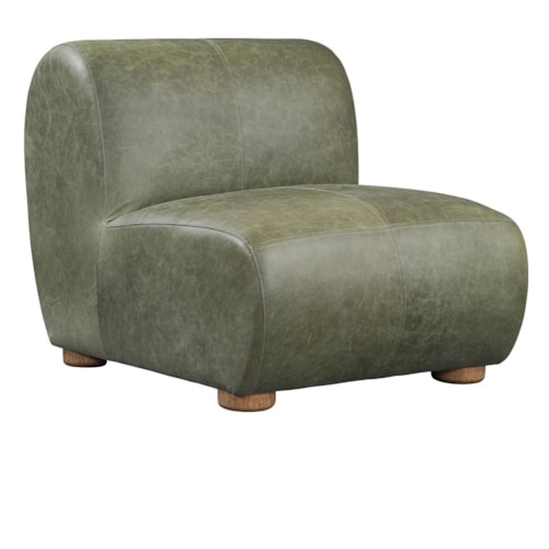 Casual Accent Chair with Block Leg