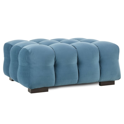 Transitional Rectangular Ottoman with Block Feet