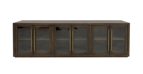 Transitional 6-Door Cabinet with Wire Management Holes