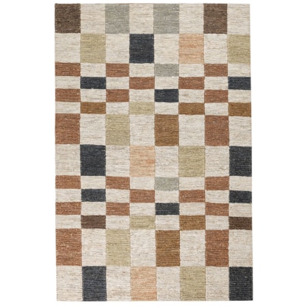 Soumak Jute Check Natural Multi 5x8