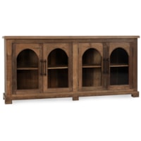 Traditional 4-Door Cabinet with Glass Doors