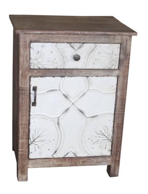 Traditional Single Drawer Nightstand with Additional Storage