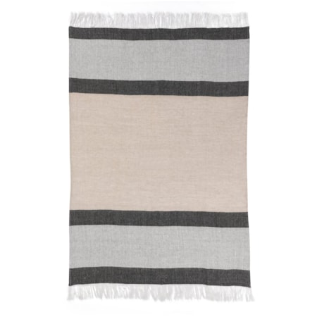 Tc Talara Nat/Charcoal Throw 50X70