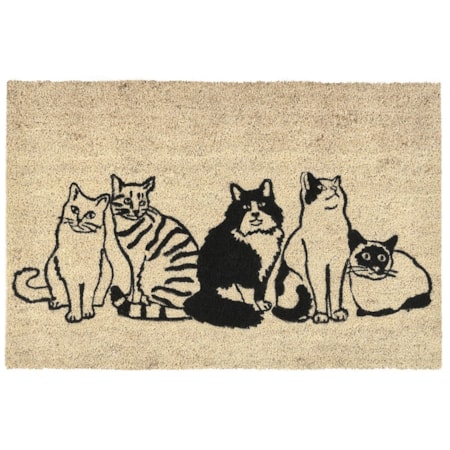 Doormat Kitty Crew Black/Sand 24x36