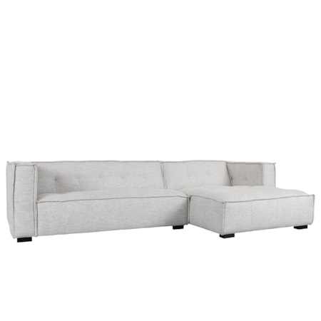 2Pc Sectional W/Raf Chaise Beige