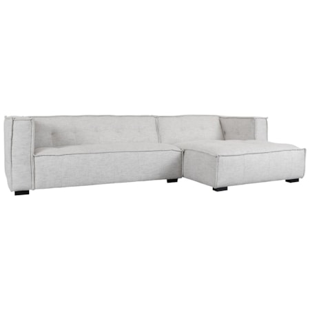 2Pc Sectional W/Raf Chaise Beige