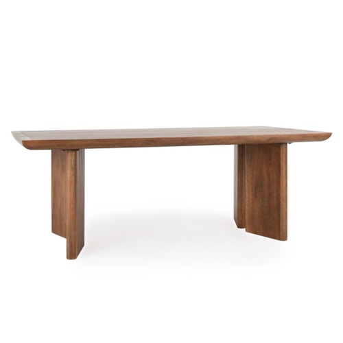 Transitional 84" Rectangular Dining Table with Double Pedestal Base
