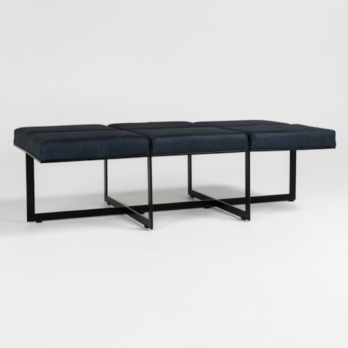 Contemporary 62" Ottoman with 6 Foam Cushions
