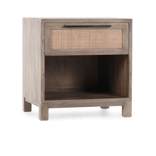 Coastal 1-Drawer Nightstand with Bottom Shelf