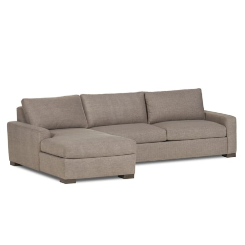 Rivera Sofa W/Laf Chaise, Slope Arm, Landscape Leather, Silver