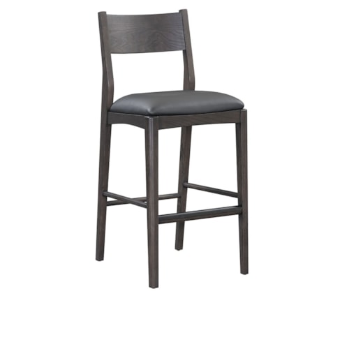 Transitional Upholstered Bar Stool with Open Back