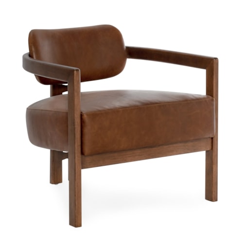 Mid-Century Modern Leather Accent Chair