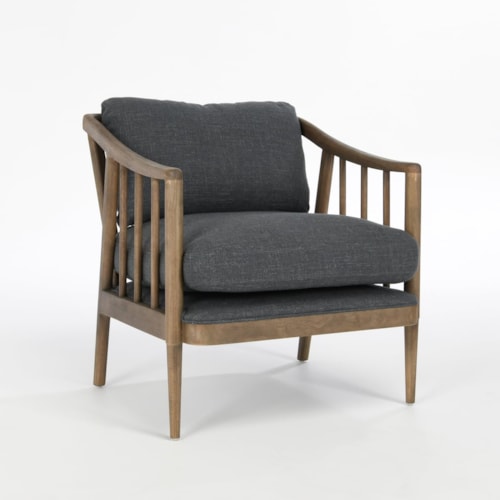 Transitional Accent Chair with Wood Legs