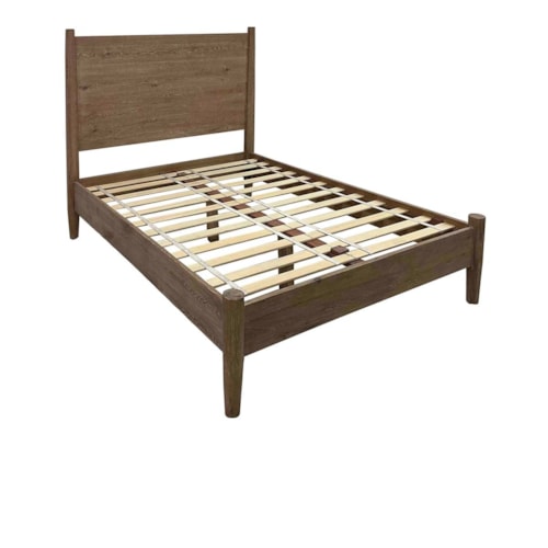 Farmhouse Queen Panel Bed with High Wood Leg