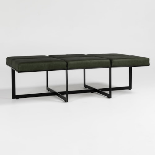 Contemporary 62" Ottoman with 6 Foam Cushions