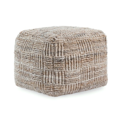 Casual Cube Pouf with Fabric Upholstery