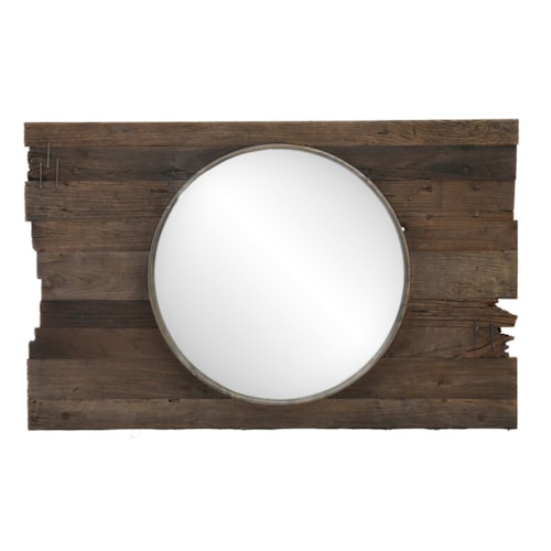 Rustic Panel Wall Mirror with Reclaimed Wood