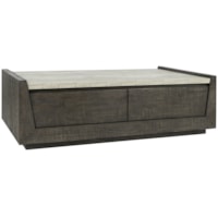 Contemporary 2-Drawer Coffee Table with Concrete Top