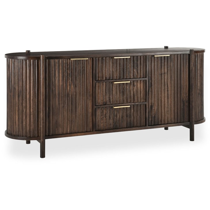 Classic Home Redford Mango Wood 2Dr 3Dwr Cabinet Bark Brown