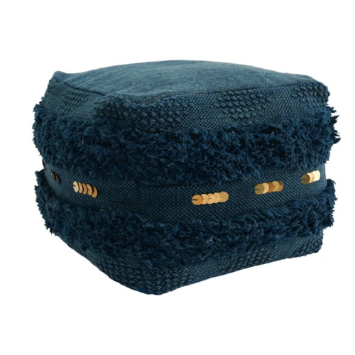 Casual Cube Pouf with Velvet Upholstery