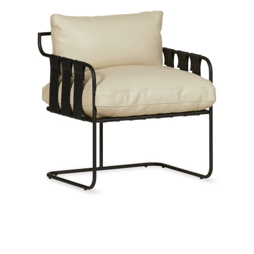 Transitional Accent Chair with Strapped Seat