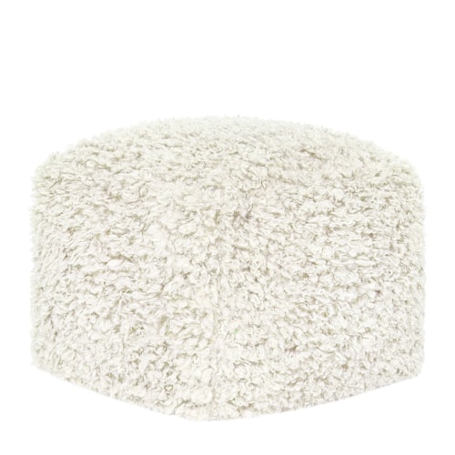 Casual Cube Pouf with Velvet Upholstery