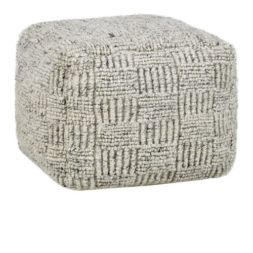 Casual Cube Pouf with Fabric Upholstery