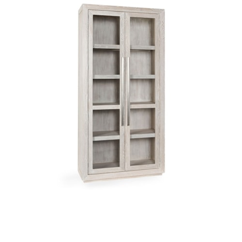 Transitional 2-Door Tall Cabinet with Adjustable Shelving