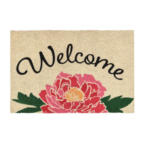 Doormat Peony Welcome Pink Multi/Sand 24X36