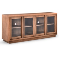 Transitional 4-Door Buffet with Glass Doors