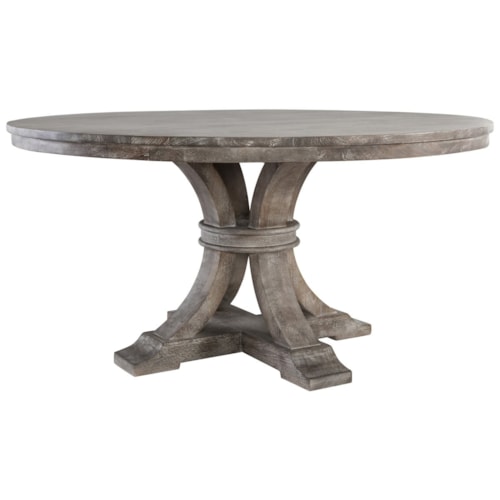 Traditional 60" Round Dining Table with Single Pedestal