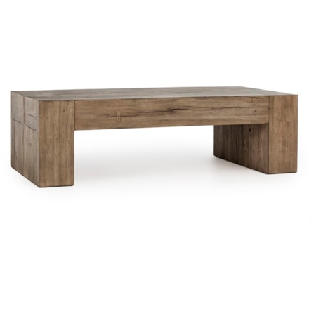 Reclaimed Oak 60" Coffee Table Cafe Brown