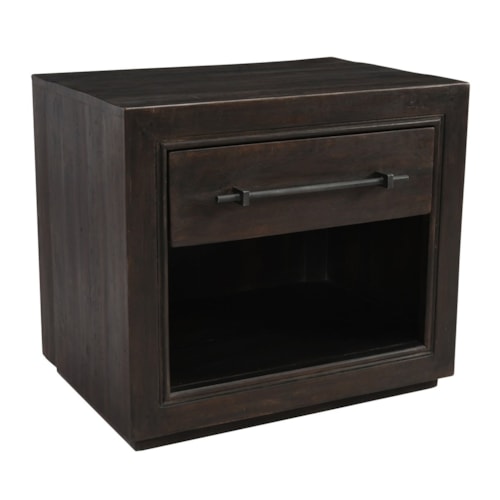 Contemporary 1-Drawer Nightstand with Lower Shelf