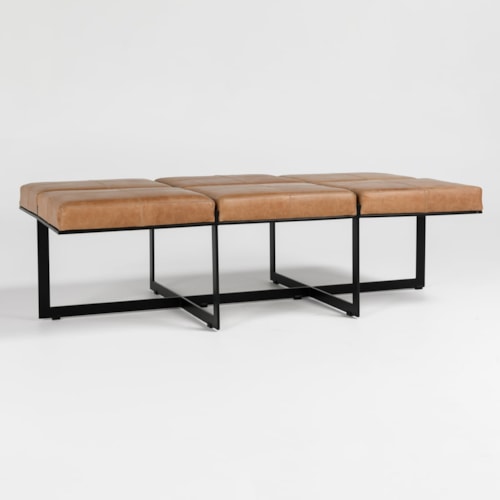 Contemporary 62" Ottoman with 6 Foam Cushions
