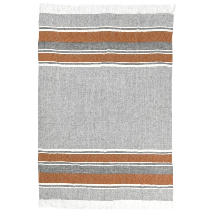 Classic Home THROWS Tc Lima Gray/Rust Throw 50X70