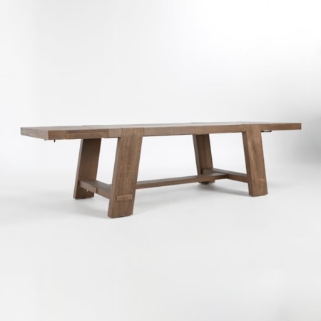 112" Extension Dining Table Medium Brown