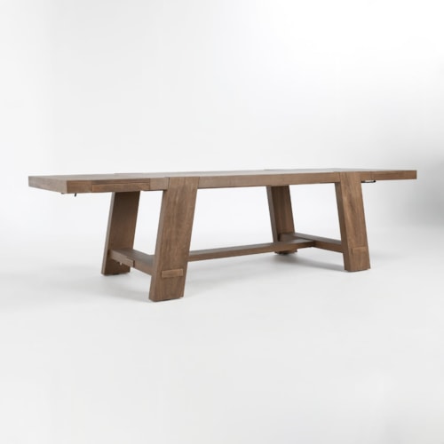 112" Extension Dining Table Medium Brown