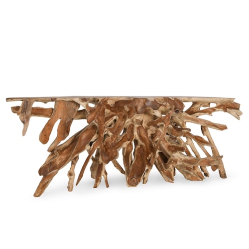 Rustic Console Table with Root Design