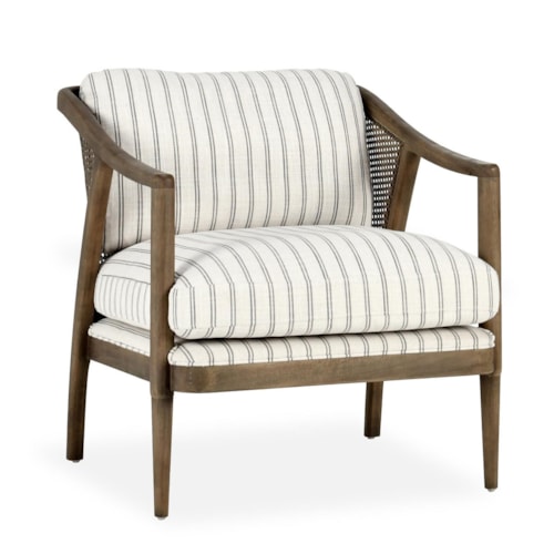 Coastal Accent Chair with Cane Details