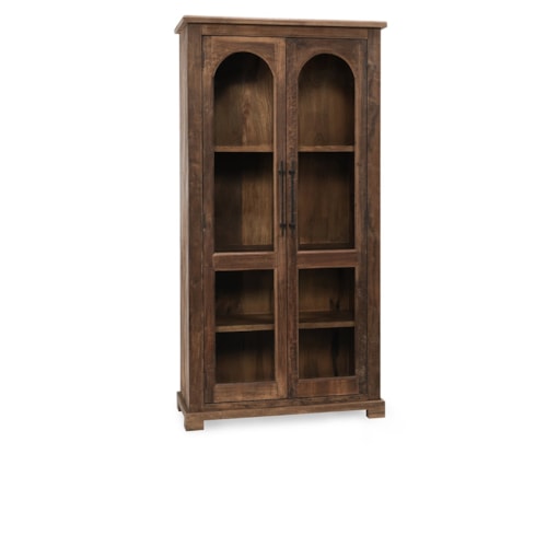 Traditional 2-Door Armoire with Glass Doors