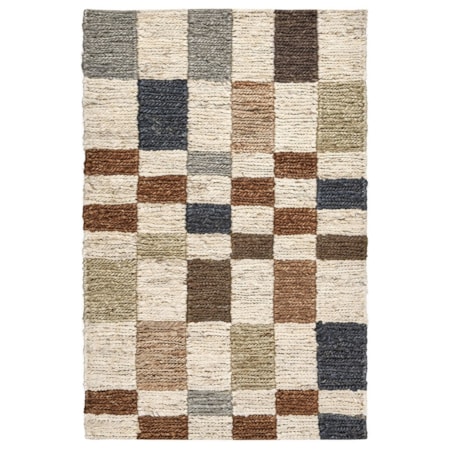 Soumak Jute Check Natural Multi 2x3