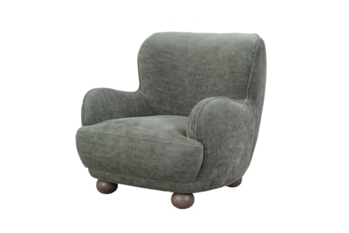 Traditional Accent Chair with Bun Feet