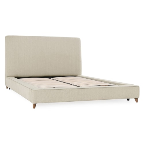 Transitional Upholstered King Panel Bed