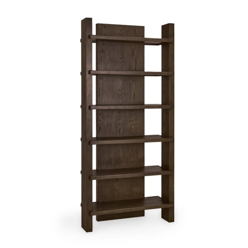Transitional 6-Shelf Bookcase with Semi-Open Back