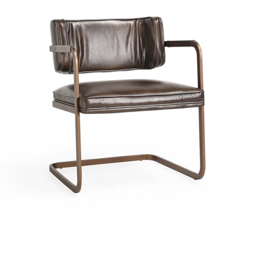 Transitional Dining Arm Chair with Iron Frame